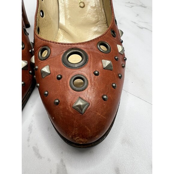 Clements Ribeiro Studded Grommet Heels Size 39 EU 9 US - Picture 6 of 16